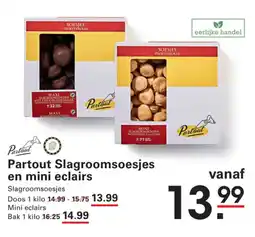 Sligro Partout Slagroomsoesjes en mini eclairs aanbieding