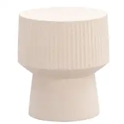 Leen Bakker Bijzettafel Tim - beige - 44xØ40 cm aanbieding