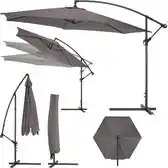 Praxis tectake - Parasol zweefparasol Ciccio Ø 350cm met beschermhoes - Grijs aanbieding