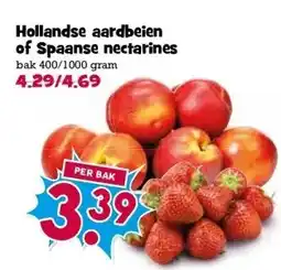 Boon`s Markt Hollandse aardbeien of Spaanse nectarines aanbieding