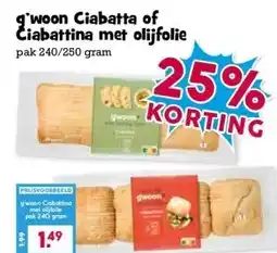 Boon`s Markt g'woon Ciabatta of Ciabattina met olijfolie aanbieding