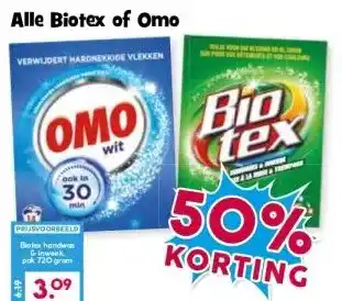 Boon`s Markt Alle Biotex of Omo aanbieding