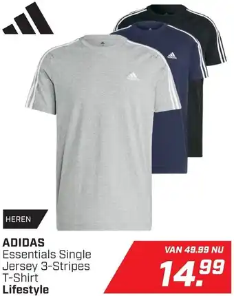 Daka Sport Adidas Essentials Single Jersey 3-Stripes T-Shirt Lifestyle aanbieding