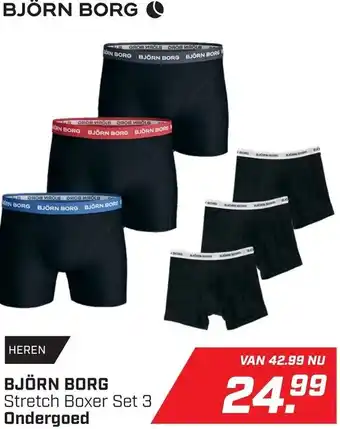 Daka Sport Björn Borg Stretch Boxer Set 3 Ondergoed aanbieding