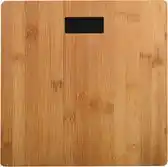 Bol.com MSV Personen weegschaal - Bamboe hout look - glas - 28 x 28 cm - digitaal - personenweegschalen aanbieding