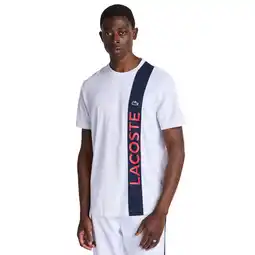 Foot Locker Lacoste Small Croc Logo Stripe Heren T-shirts - Wit - Maat: M - Foot Locker aanbieding