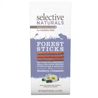 Zooplus 2x60g Selective Naturals Forest Sticks voor cavia's aanbieding