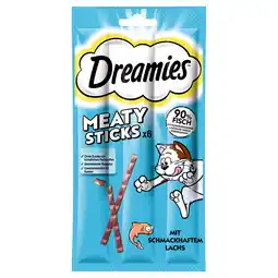 Zooplus 6x5g Dreamies Meaty Sticks Zalm Kattensnacks aanbieding
