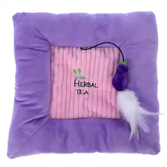 Zooplus TIAKI knuffelkussen aubergine met kattenkruid aanbieding