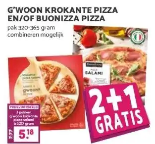Boon`s Markt G'WOON KROKANTE PIZZA EN/OF BUONIZZA PIZZA aanbieding