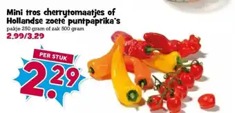 Boon`s Markt Mini tros cherrytomaatjes of Hollandse zoete puntpaprika's aanbieding