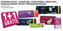 Boon`s Markt G'WOON AFVAL-, SANITAIR-, CONTAINER-, GROFVUIL-, PEDAALEMMER- EN/OF TREKBANDZAKKEN aanbieding