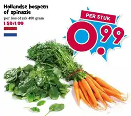 Boon`s Markt Hollandse bospeen of spinazie aanbieding