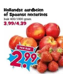 Boon`s Markt Hollandse aardbeien of Spaanse nectarines aanbieding