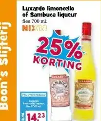 Boon`s Markt Luxardo limoncello of Sambuca liqueur aanbieding