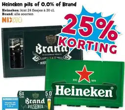 Boon`s Markt Heineken pils of 0.0% of Brand aanbieding