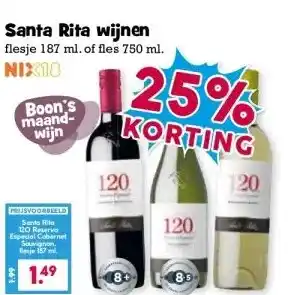 Boon`s Markt Santa Rita wijnen aanbieding