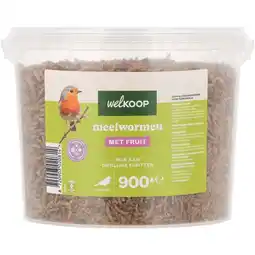 Welkoop Welkoop - Meelwormen met Fruit - in emmer - Tuinvogelvoer - Fruit - 900gram aanbieding