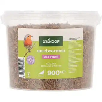 Welkoop Welkoop - Meelwormen met Fruit - in emmer - Tuinvogelvoer - Fruit - 900gram aanbieding