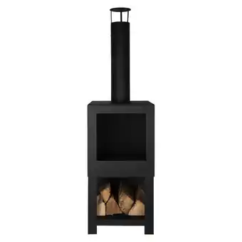 Welkoop Fancy Flames - Tuinhaard - Zwart - Staal - 38,4x38,4x133,7 cm aanbieding