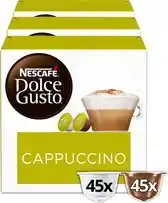 Bol.com Nescafé Dolce Gusto capsules Cappuccino - 90 koffiecups voor 45 koppen koffie aanbieding