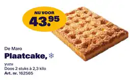 Bidfood De Maro Plaatcake aanbieding