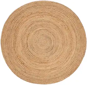 Amazon carpetfine Jute Vloerkleed Nele rond Beige Ø 60 cm | Modern tapijt voor woonkamer en slaapkamer aanbieding