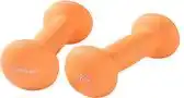 Bol.com Tunturi Dumbbell set - 2 x 10 kg - Neopreen - Fluor Oranje - Incl. gratis fitness app aanbieding