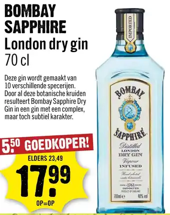 Dirck 3 Bombay Sapphire aanbieding