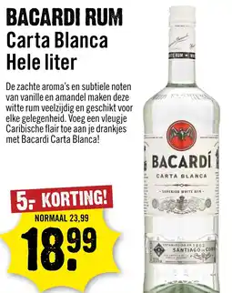 Dirck 3 Bacardi Rum Carta Blanca aanbieding