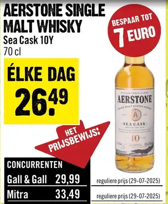Dirck 3 Aerstone Single Malt whisky sea cask 10Y aanbieding
