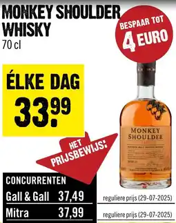 Dirck 3 Monkey Shoulder Whisky aanbieding
