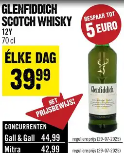 Dirck 3 Glenfiddich scotch whisky 12Y aanbieding
