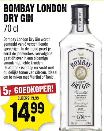 Dirck 3 Bombay london dry gin aanbieding