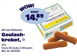 Bidfood Ad van Geloven Goulash kroket aanbieding