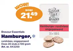 Bidfood Bravour Essentials Hamburger rundvlees aanbieding