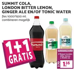 De Boerenschuur Summit cola, london bitter lemon, ginger ale en/of tonic water aanbieding
