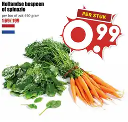 De Boerenschuur Hollandse bospeen of spinazie aanbieding