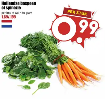 De Boerenschuur Hollandse bospeen of spinazie aanbieding
