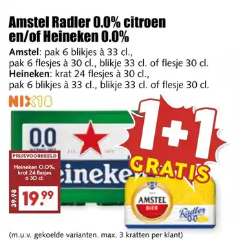 De Boerenschuur Amstel Radler 0.0% citroen en of Heineken 0.0% aanbieding