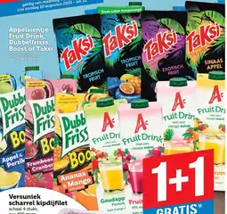 Dagwinkel Appelsientje Fruit Drink, Dubbelfrisss Boost of Taksi aanbieding