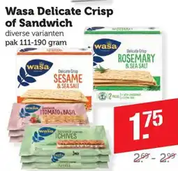 Dagwinkel Wasa Delicate Crisp of Sandwich aanbieding
