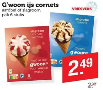 Dagwinkel G'woon ijs cornets aanbieding