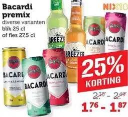 Dagwinkel Bacardi premix aanbieding