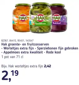Van Hoeckel Hak groente en fruitconserven aanbieding
