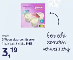 Van Hoeckel G'Woon slagroomijsbeker aanbieding