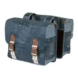ANWB Basil fietstas dubbel Boheme forest green 35L Blauw aanbieding