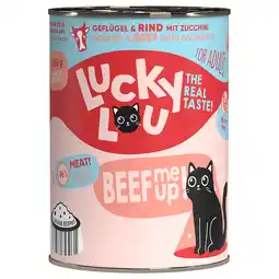 Zooplus 6x 400g Lucky Lou Lifestage Adult Poultry & Beef Wet kattenvoer aanbieding