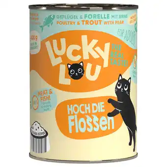 Zooplus 6x 400g Lucky Lou Lifestage Adult Poultry & Trout Wet kattenvoer aanbieding