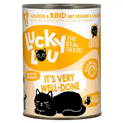 Zooplus 6x 400g Lucky Lou Sterilized Gevogelte & Rundvlees Natte Kattenvoer aanbieding